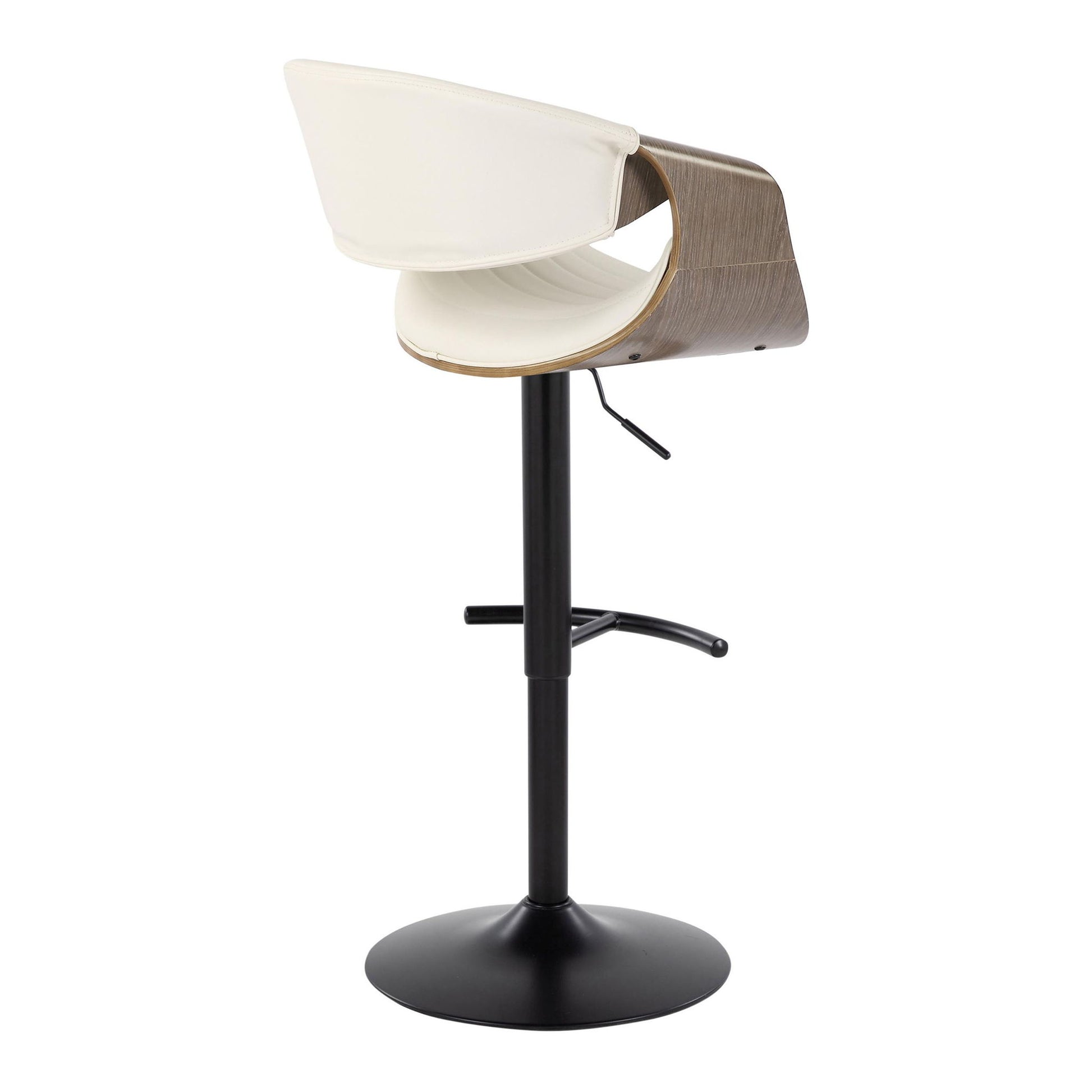 Symphony - Mid Century Modern Adjustable Barstool With Swivel With Rounded T Footrest (Set of 2) Lumi Source