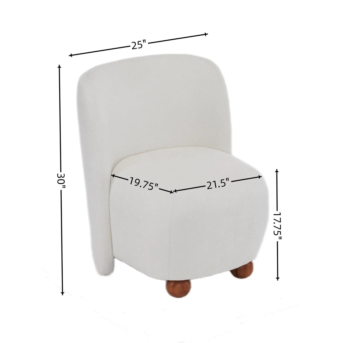 Modern Low Back Accent Upholstered Armless Living Room Chairs, Round Feet Noble House