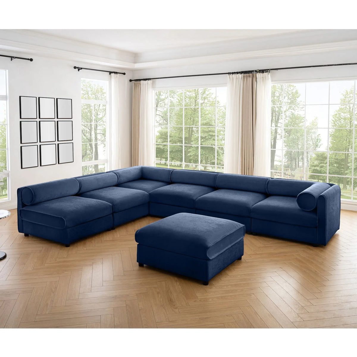 Modern Modular Sectional Sofa With Storag, Contemporary Cylindrical Design Home Essentials