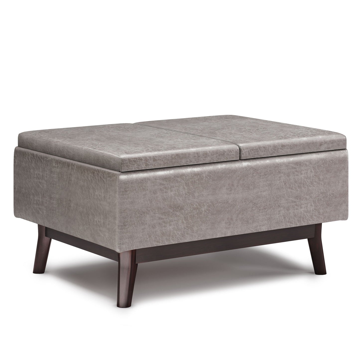 Owen - Tray Top Small Coffee Table Upholstered Storage Ottoman Simpli-Home