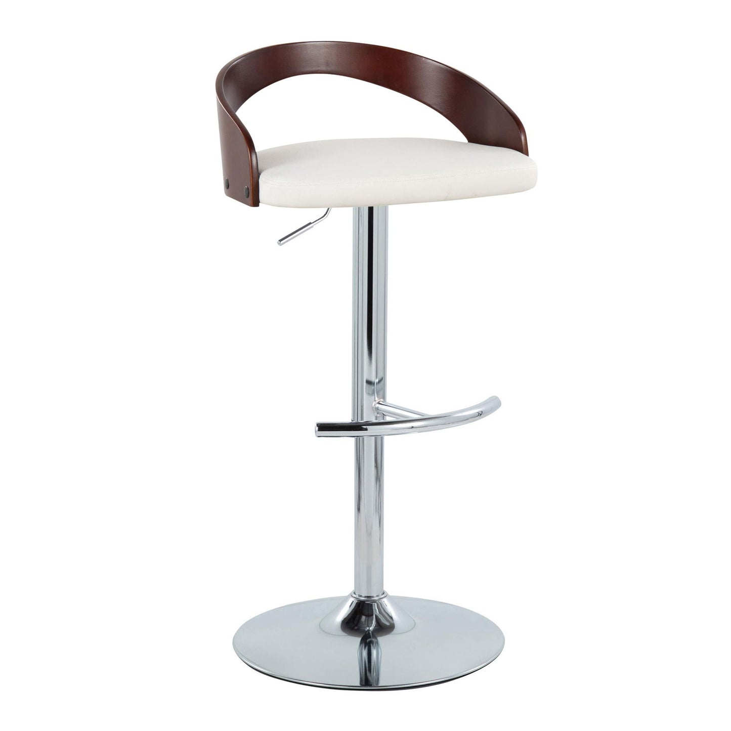 Grotto - Contemporary Adjustable Barstool & Swivel With Rounded T Footrest (Set of 2) Lumi Source