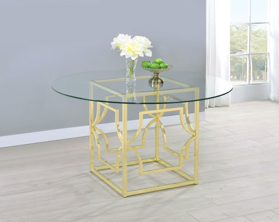 Starlight - Round Glass Top Metal Dining Table Coaster Fine Furniture