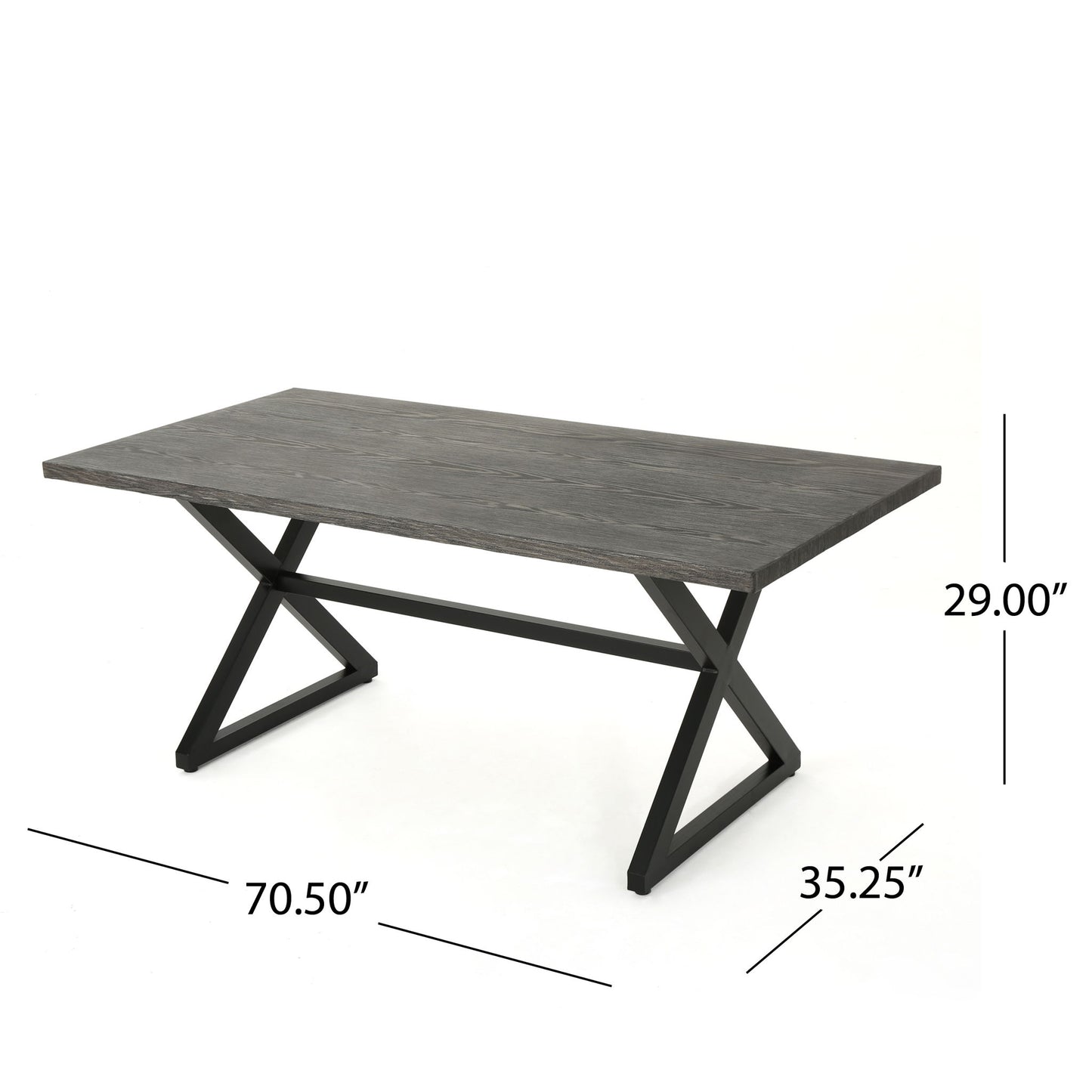 Rolando - Outdoor Aluminum Dining Table With Steel Frame Noble House
