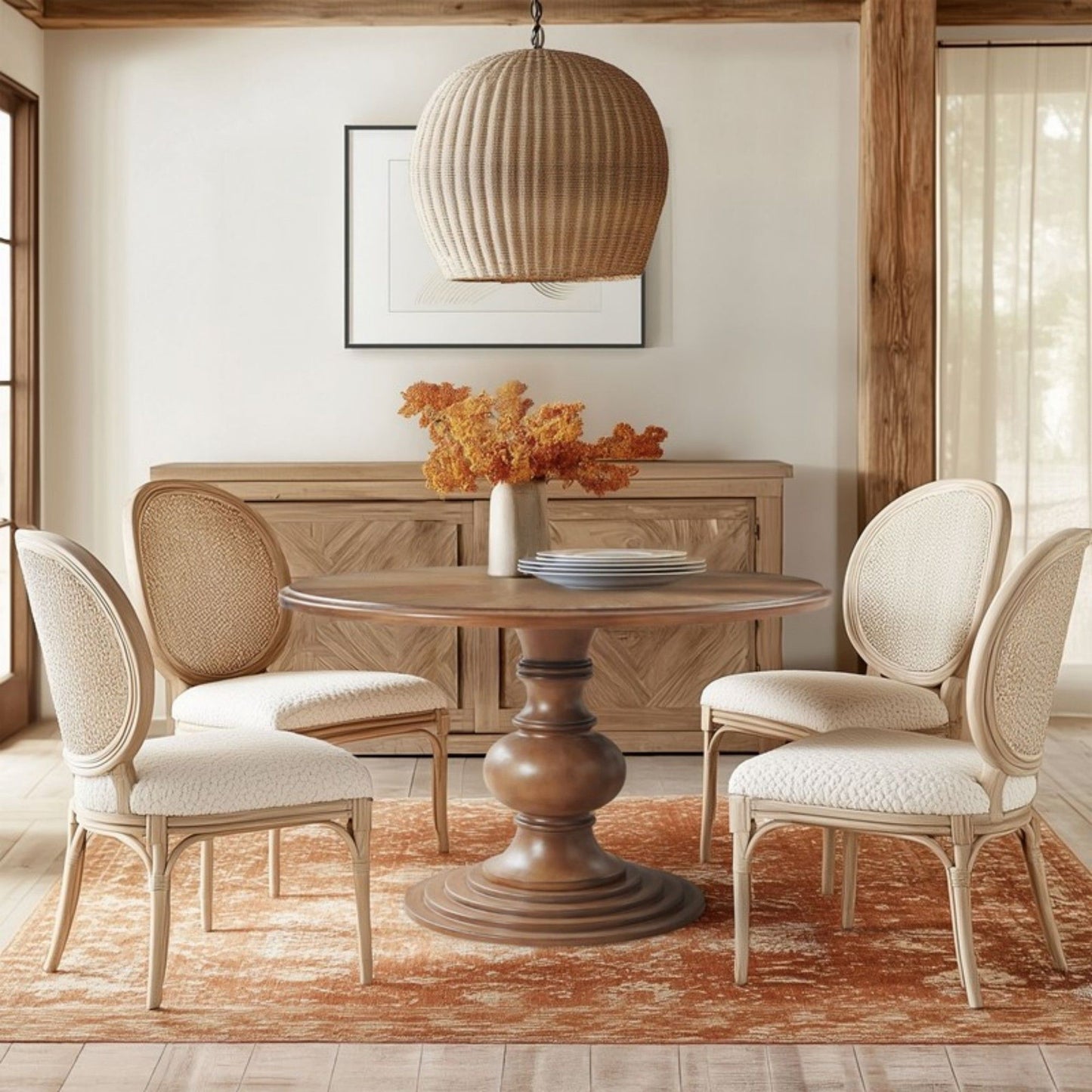 Round Pedestal Dining Table - Walnut JLA