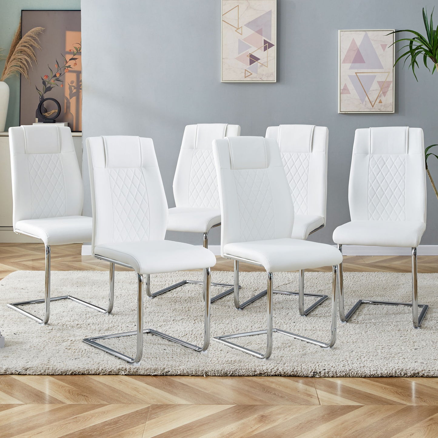 Modern Dining Chairs With Padded Seat, Metal Legs Home Essentials