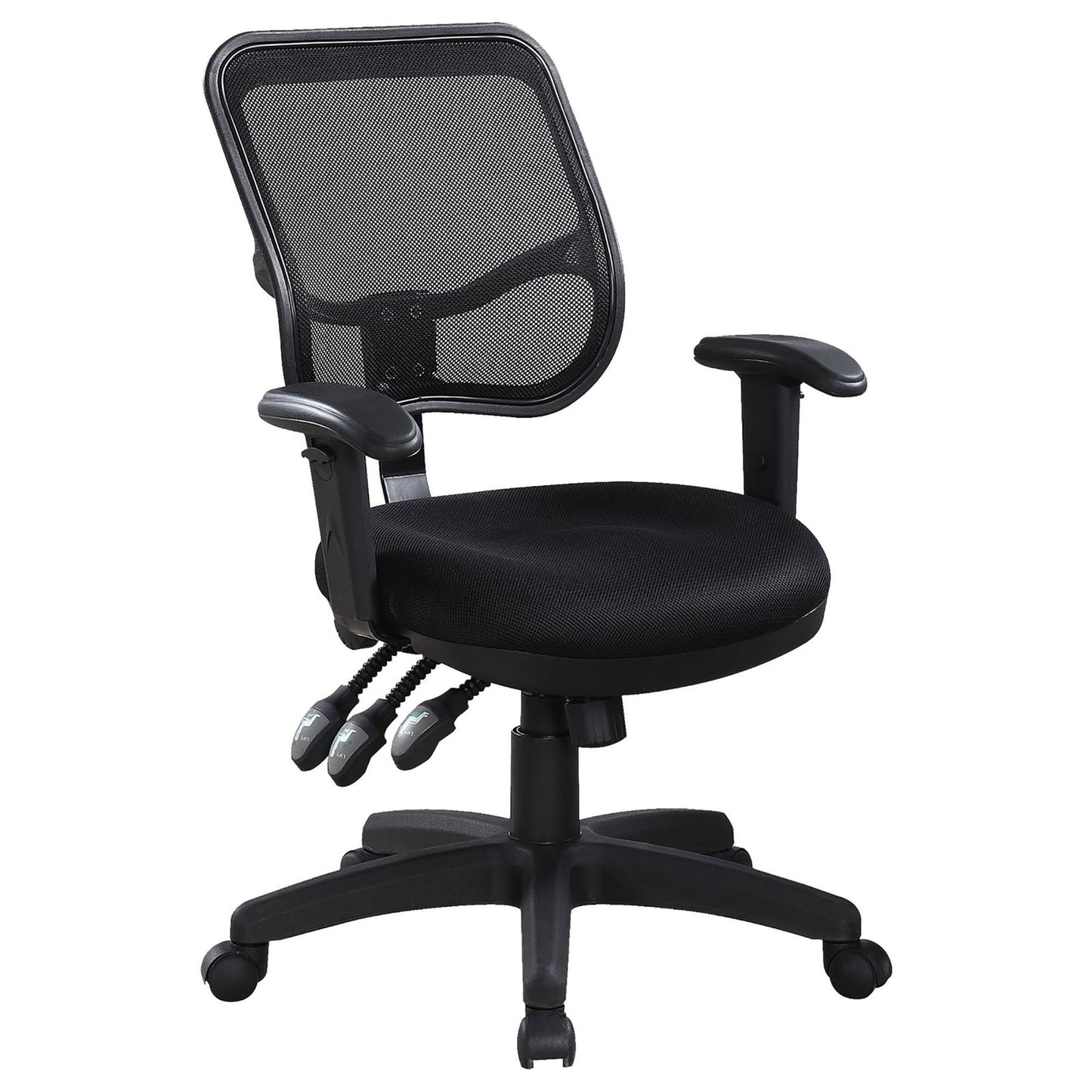 Swivel Office Chair Armrests Ergonomic Design, Adjustable Height And Tilt - Black Furniture Max