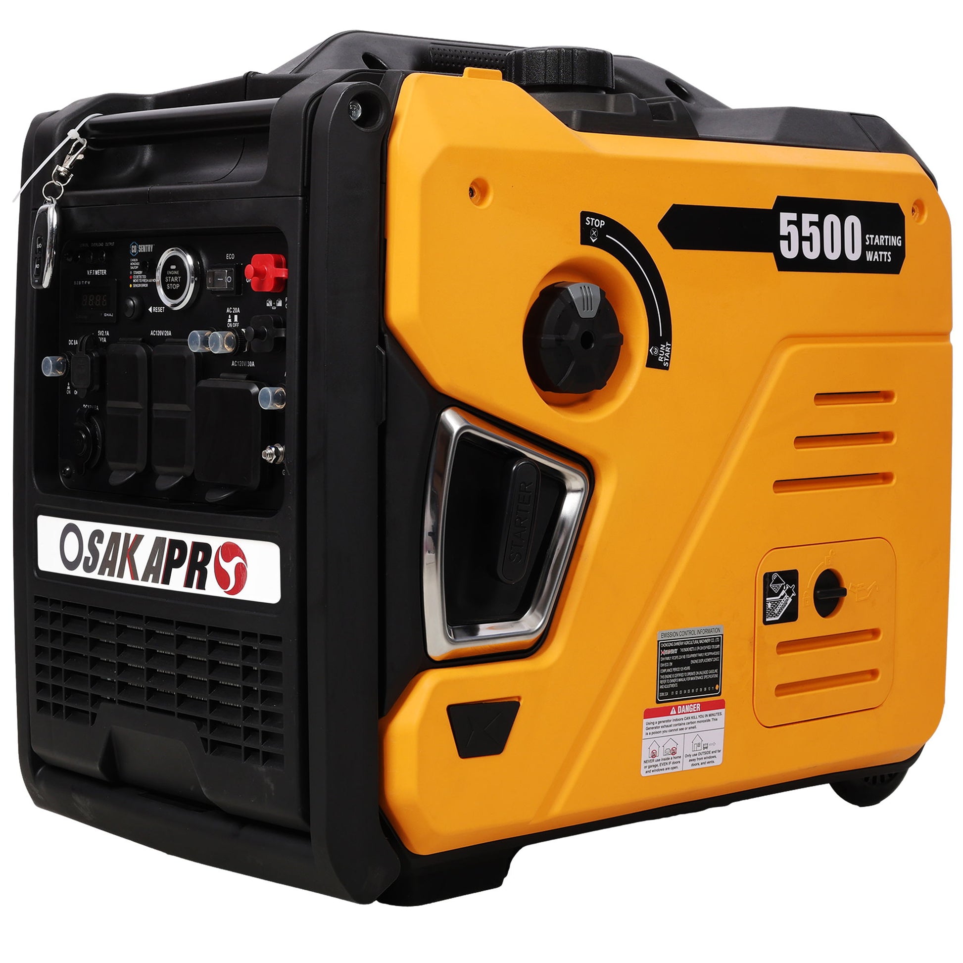 Super Quiet Inverter Generator 5.5Kw Portable Electric & Remote Start Aluminum, 224Cc 4 Stroke Daily Nest