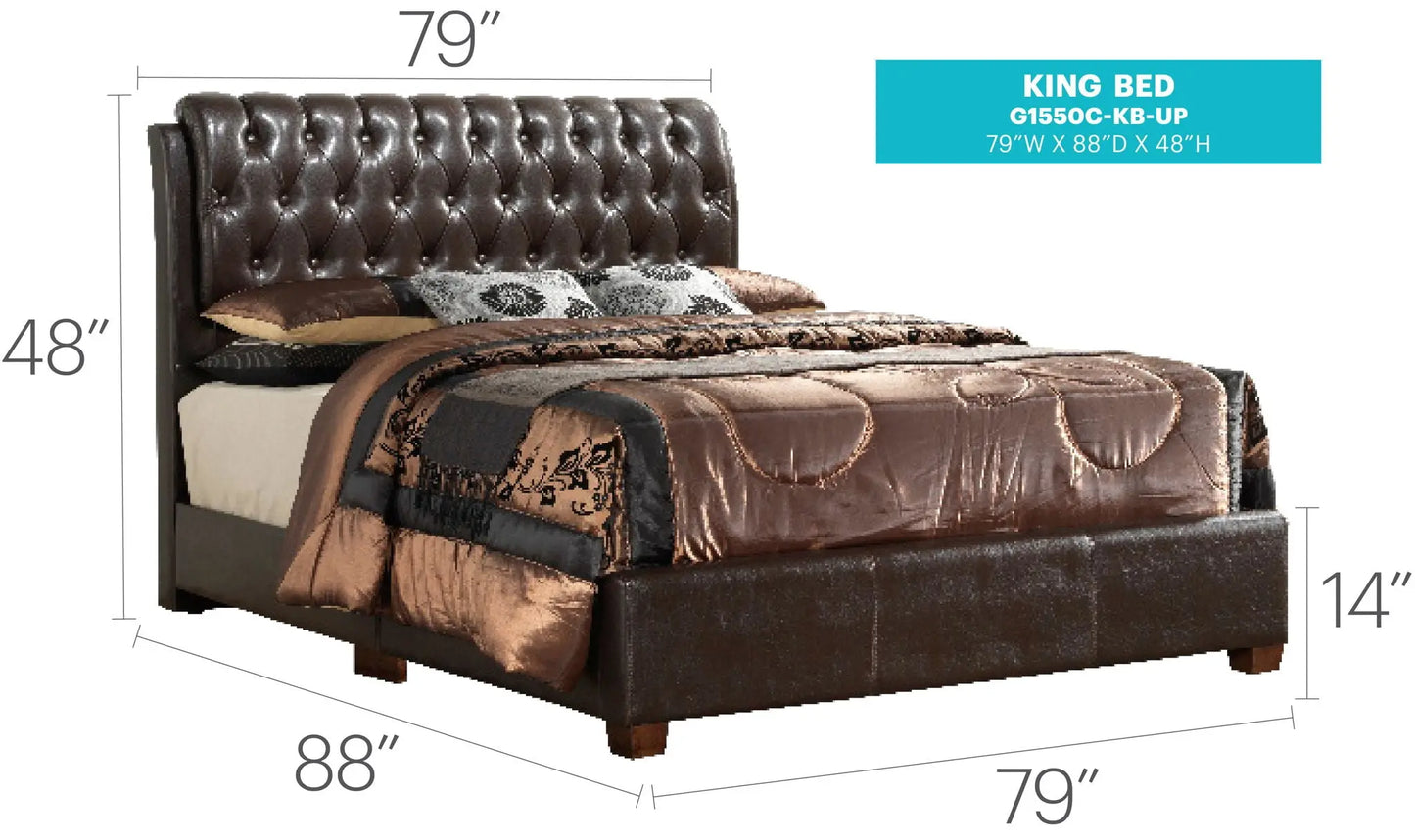Marilla - King Bed - Dark Brown Glory Furniture