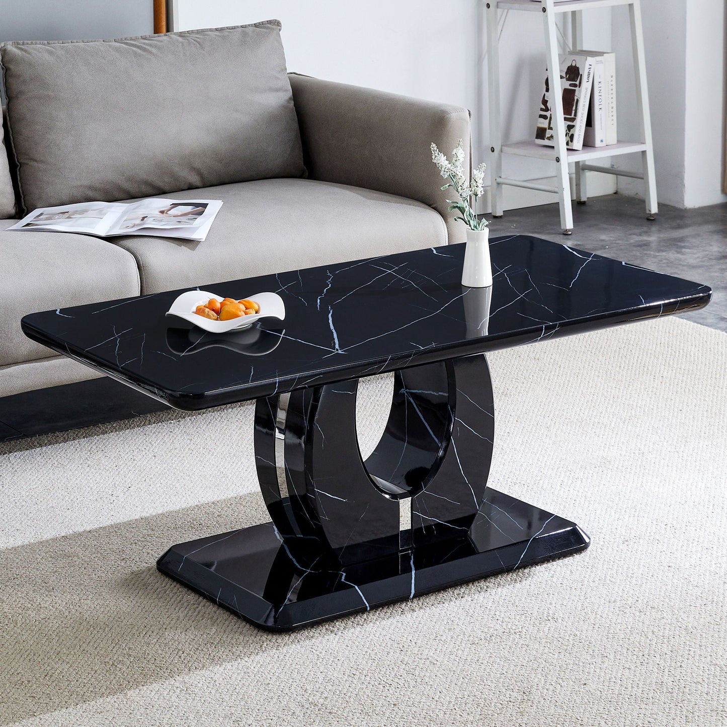 Modern Minimalist Pattern Sticker Rectangular Coffee Table With Elegant Design And Moderate Size Home Essentials