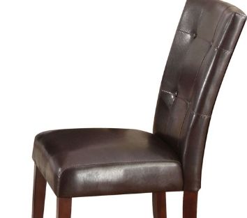 Britney - Synthetic Leather Side Chair (Set of 2) - Brown / Walnut Acme