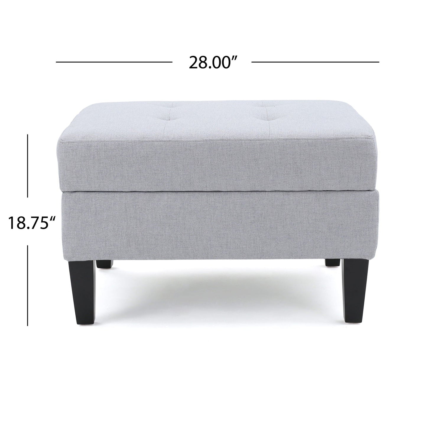 Ottoman With Birch Wood Legs And Cushioned Top For Comfort Noble House