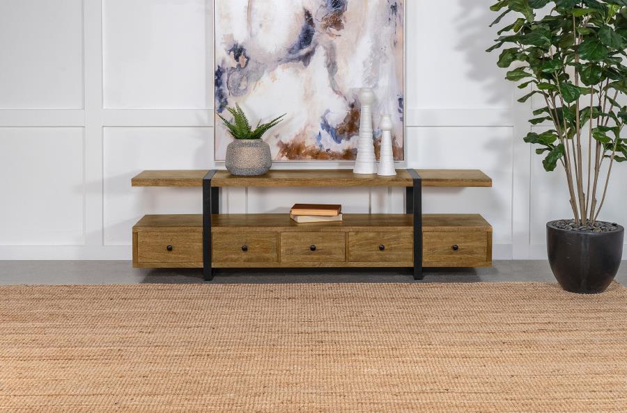 Otto - 5-Drawer Mango Wood TV Stand Media Console - Brown Coaster Fine Furniture