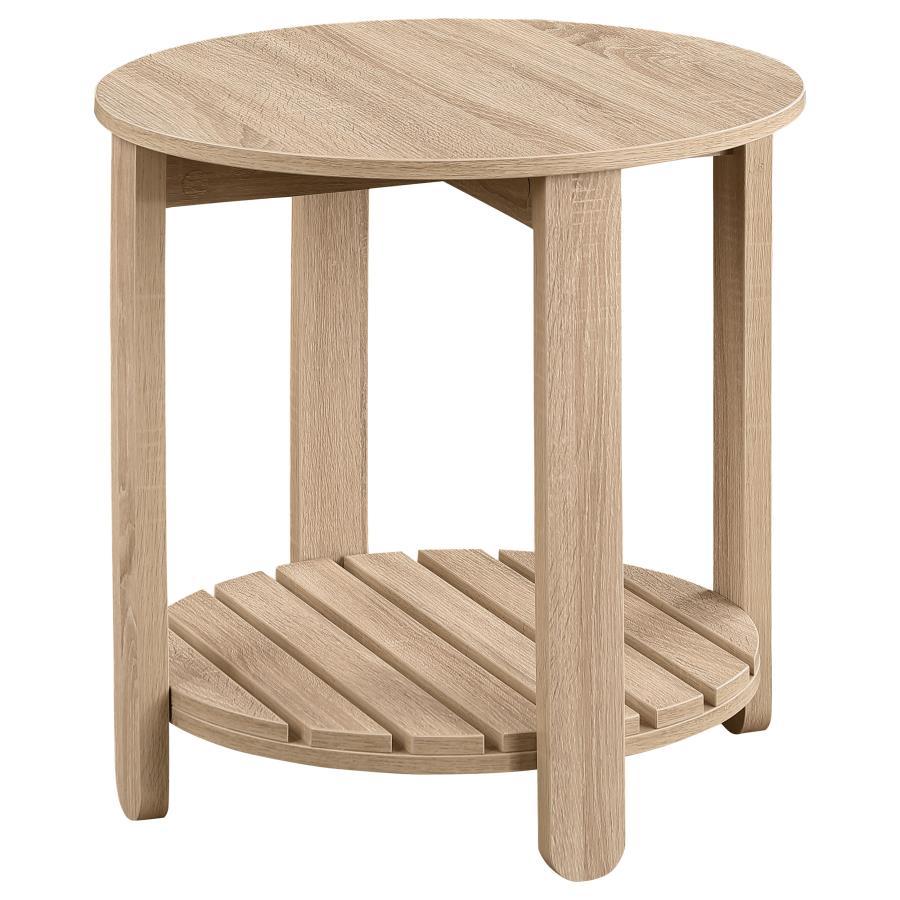Fowler - 1 Shelf Round Engineered Wood Table Coaster Fine Furniture