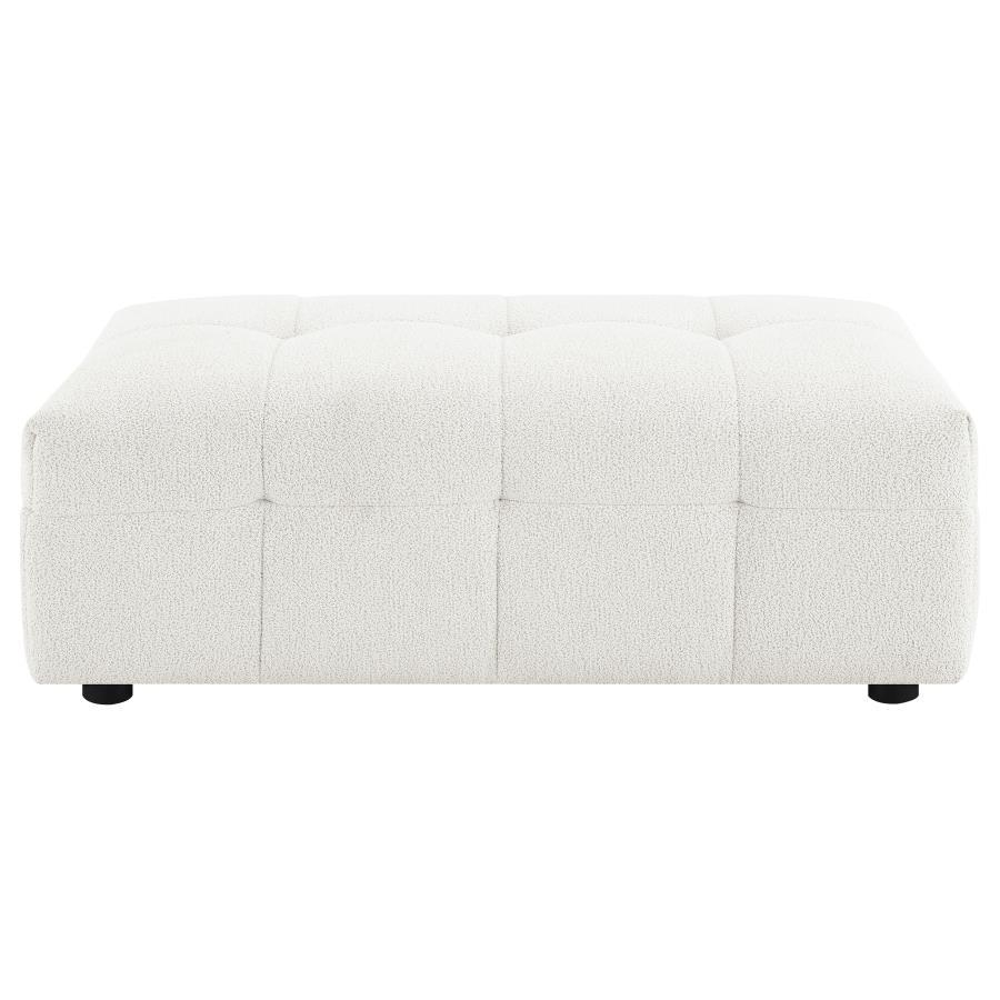 Everly - Boucle Upholstered Rectangular Ottoman - White Coaster Fine Furniture