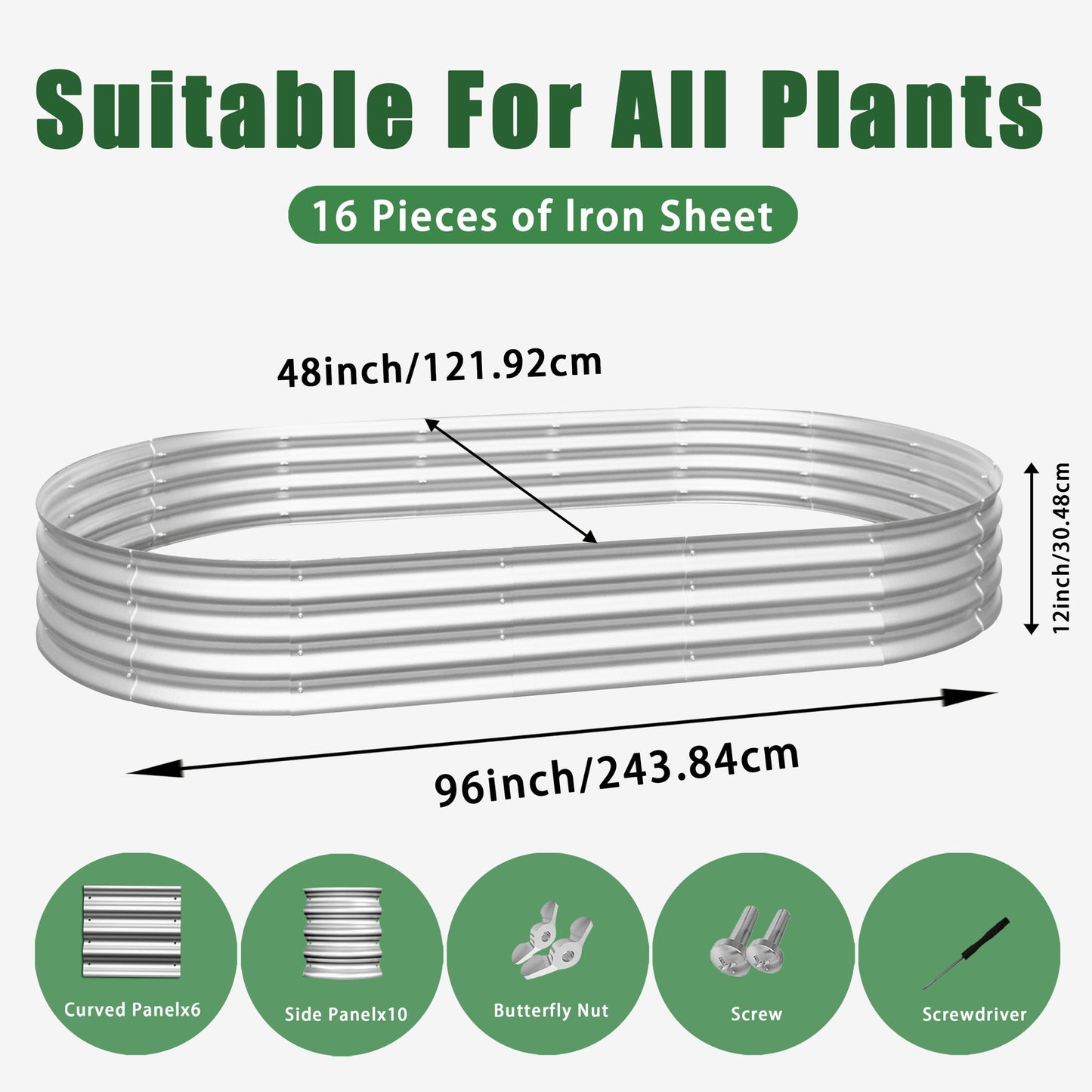 Heavy Duty Galvanized Raised Garden Bed Kit For Vegetables, Flowers & Herbs Daily Nest