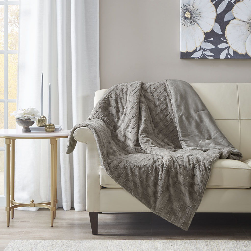 Arctic - Ultra Down Alternative Throw - Gray Madison Park