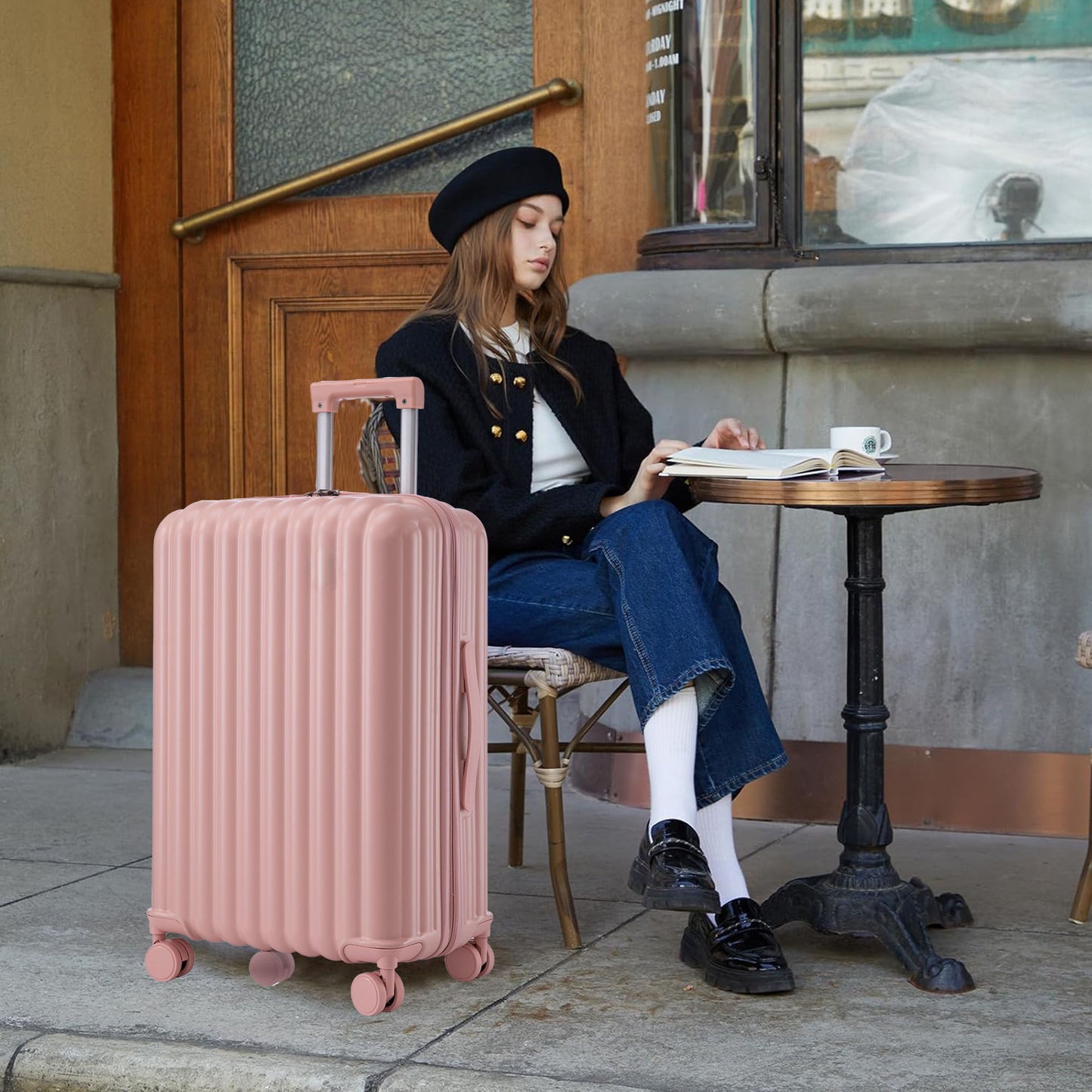 20" / 24" / 28" 3 Pieces / Set Spinner Wheel Luggage, Carry On Suitcase, With Cup Holder & USB Port & Phone Holder Daily Nest