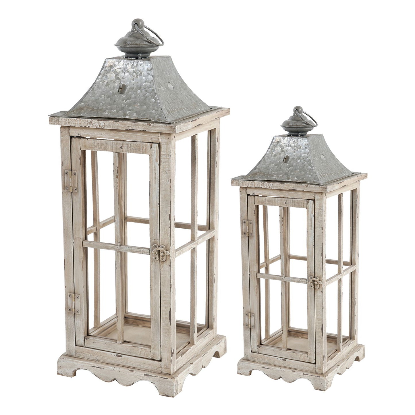 Wooden Candle Lantern Decorative, Hurricane Lantern Holder Decor For Indoor Outdoor, Home Garden - Ivory Daily Nest