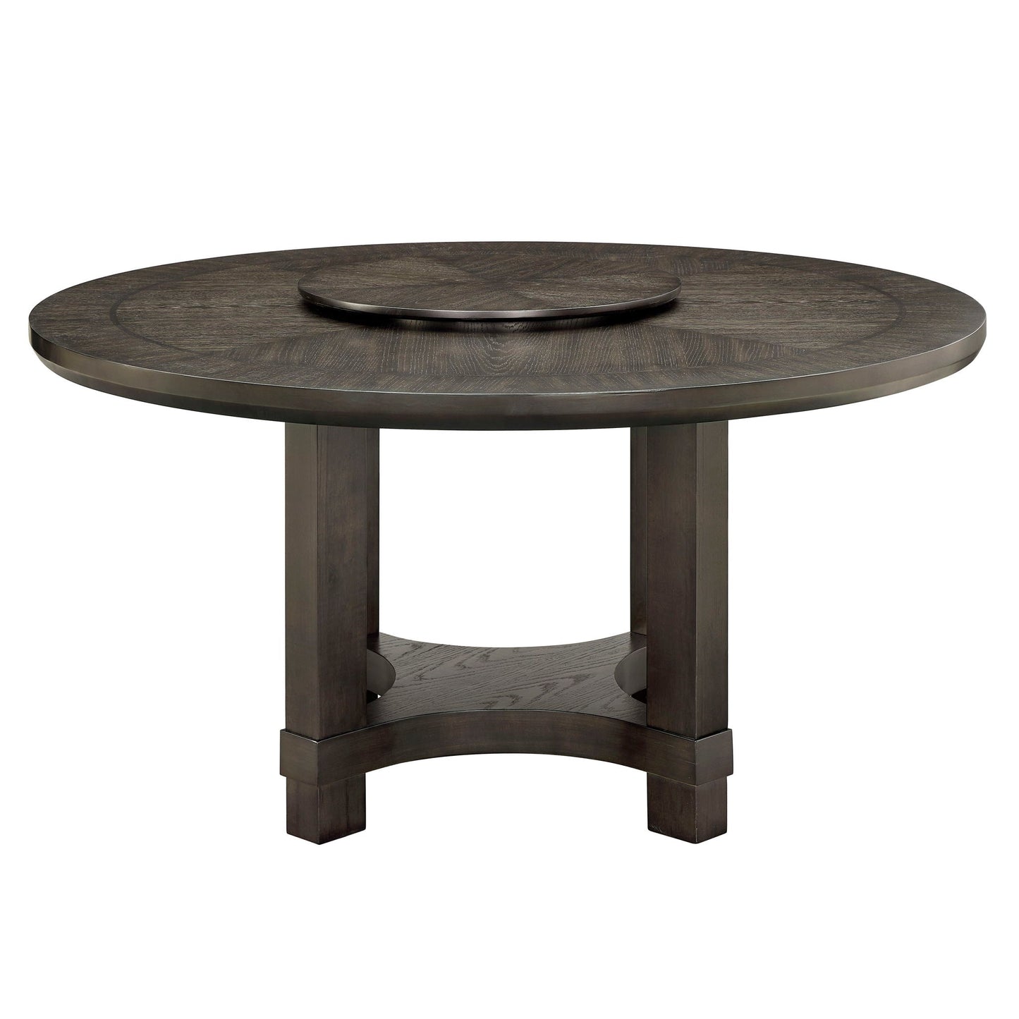 Jeffries - Round Table With Lazy Susan - Espresso Crown Mark