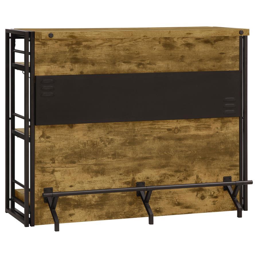 Renaldi - 3-Shelf Home Bar Wine Cabinet - Rustic Nutmeg CoasterEveryday