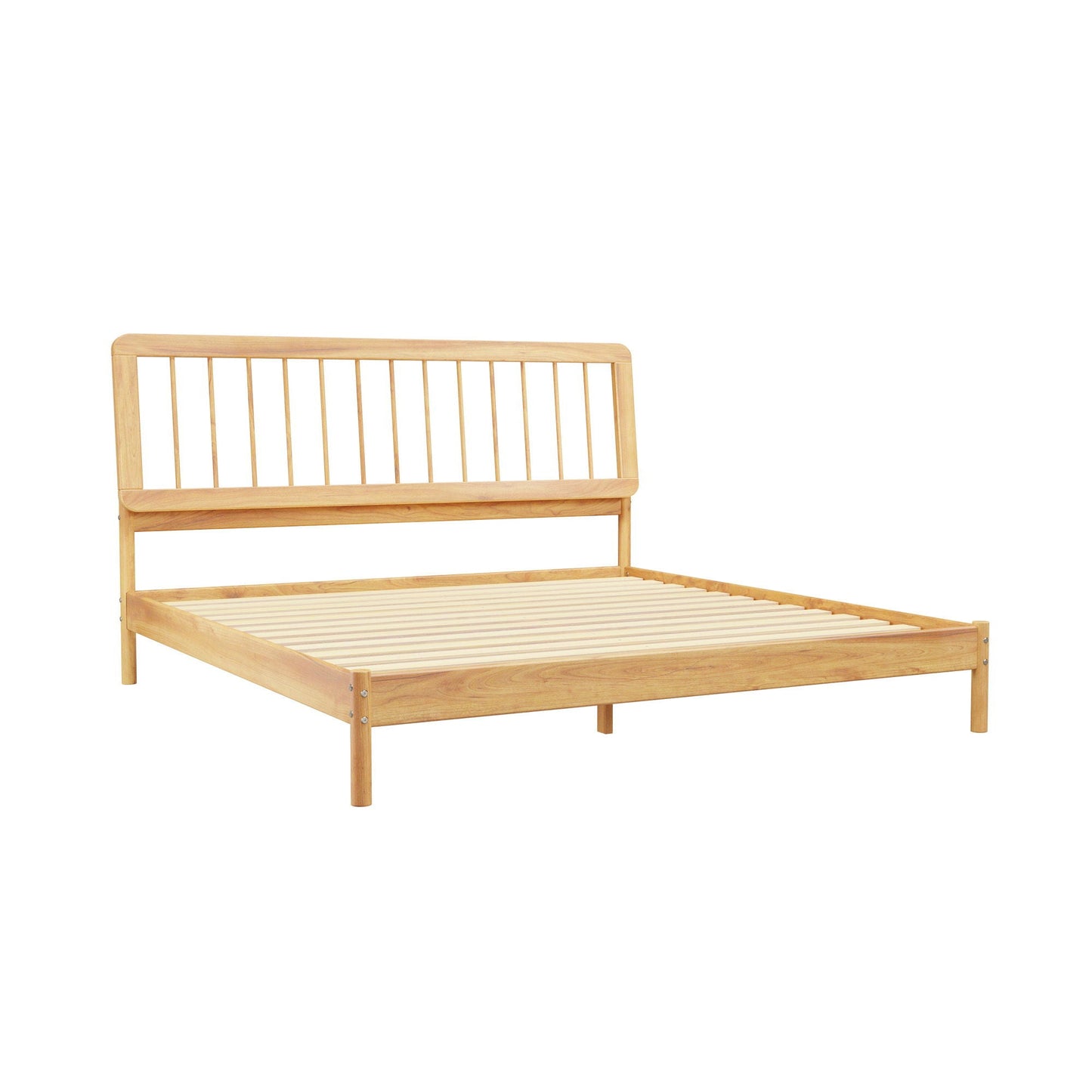 Mid-Century Modern Solid Wood Spindle Bed Walker Edison