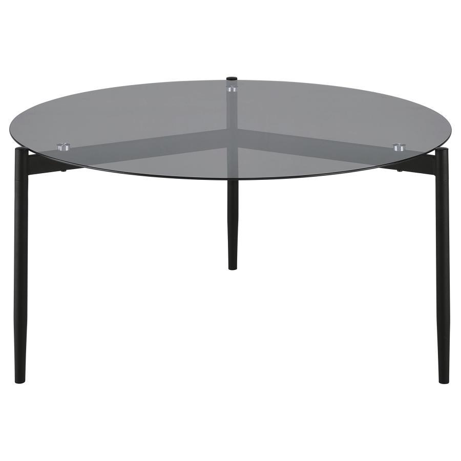 Rosalie - Round Smoked Glass Top Table CoasterEveryday