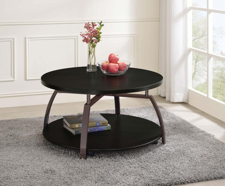 Dacre - Round Engineered Wood Top Table CoasterEssence