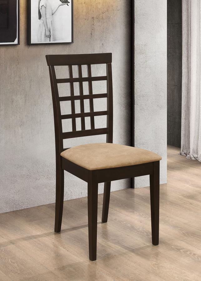 Kelso - Lattice Back Dining Side Chair (Set of 2) - Cappuccino CoasterEveryday