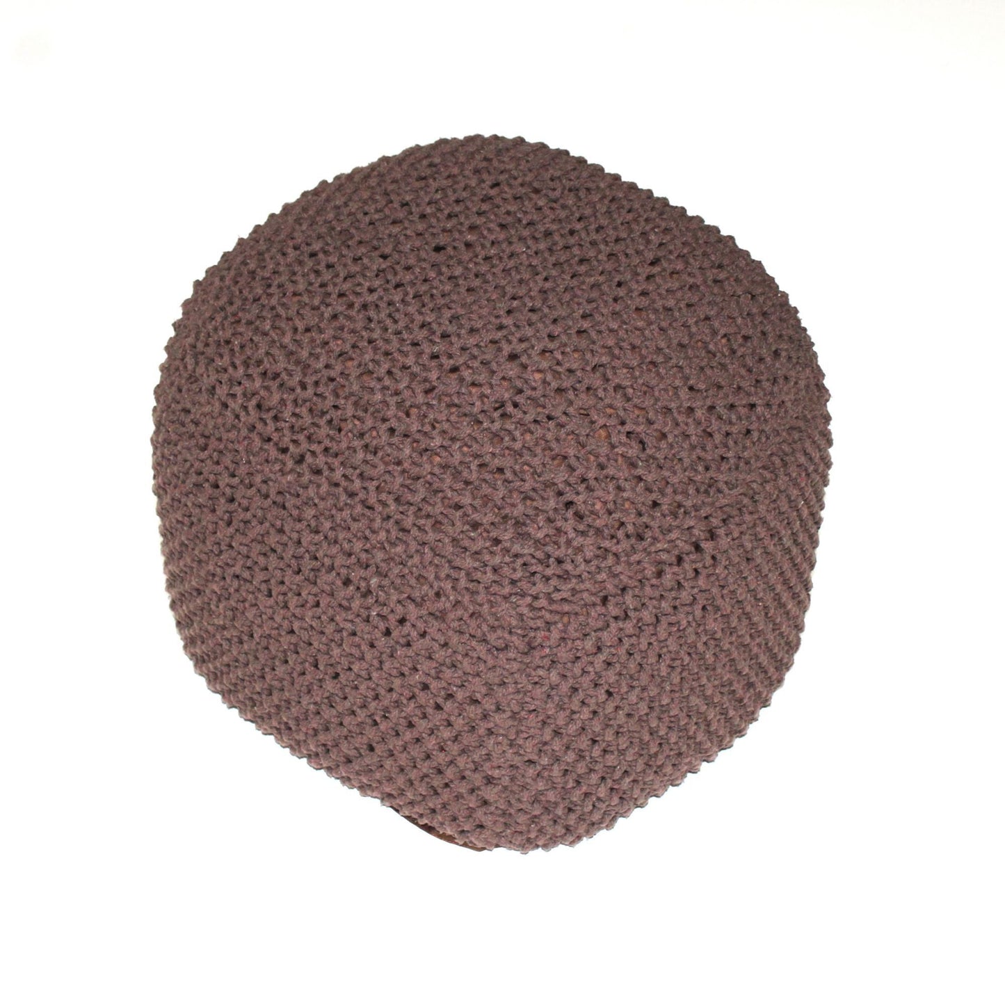 Semi Rounded Pouf, Cable Knitted, Perfect Seating Home Essentials