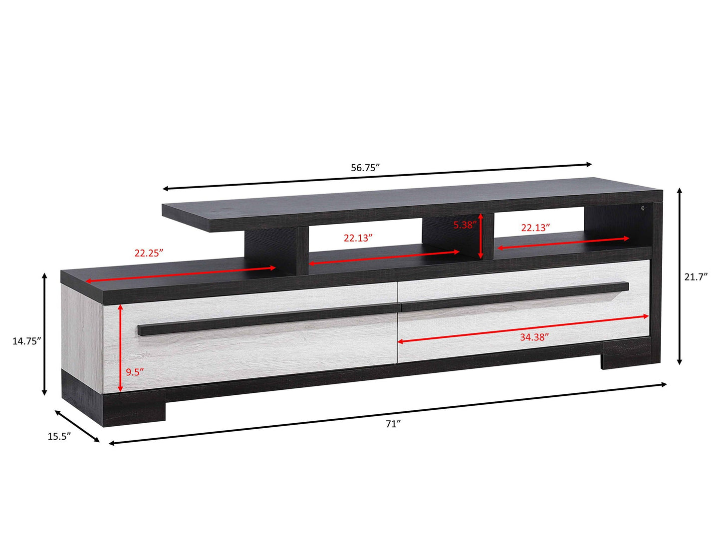 Remington - TV Stand - Black & White Crown Mark