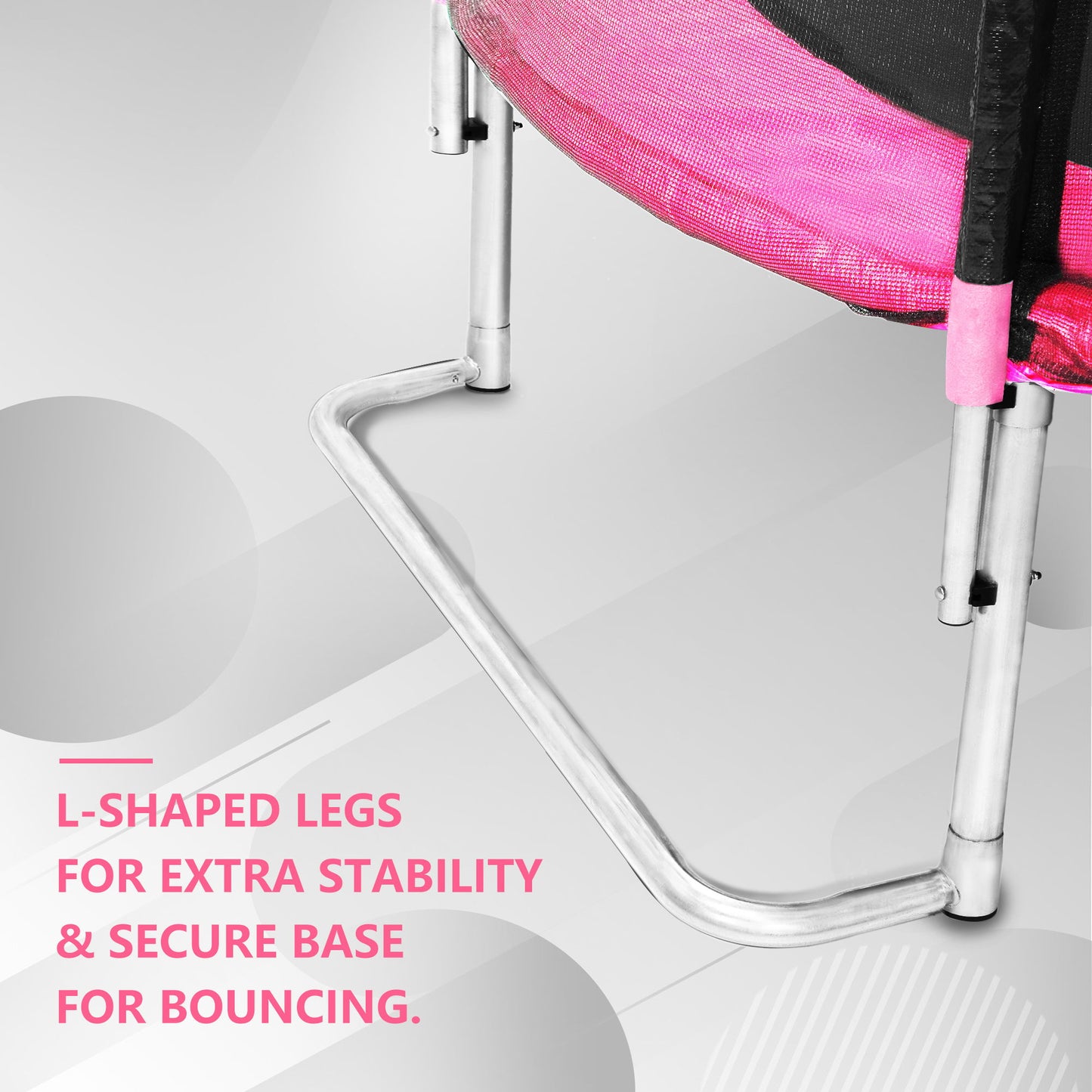 Yc 8Ft Trampoline Outer Net - Pink / Black Daily Nest