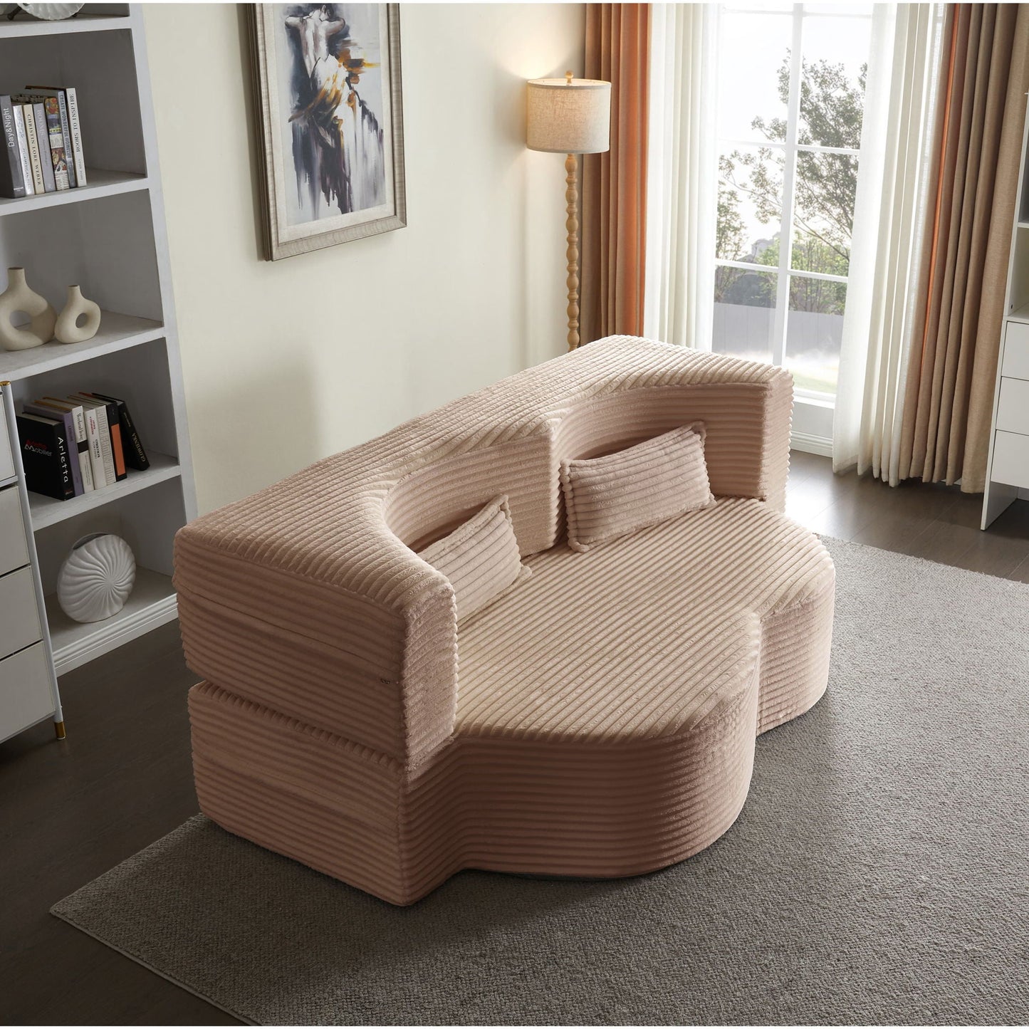Floor Convertible Sleeper Sofa Bed With 2 Pillows Home Essentials