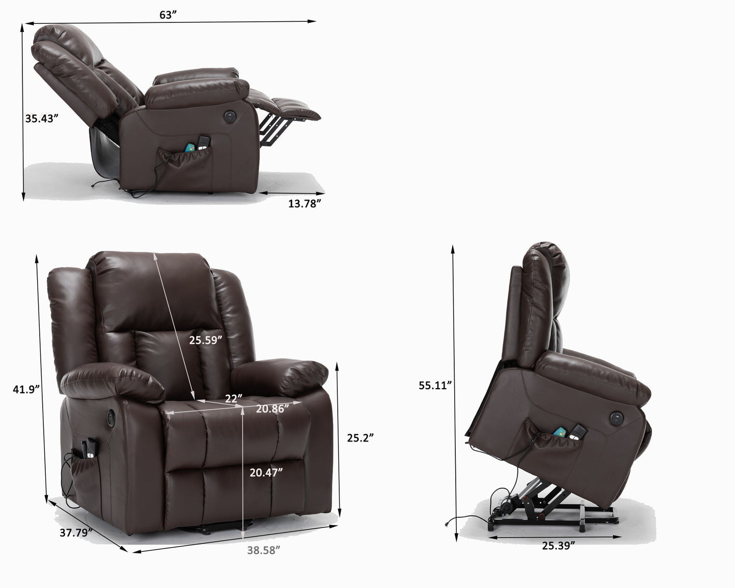 Electric Power Massage Recliner Chair Home Essentials