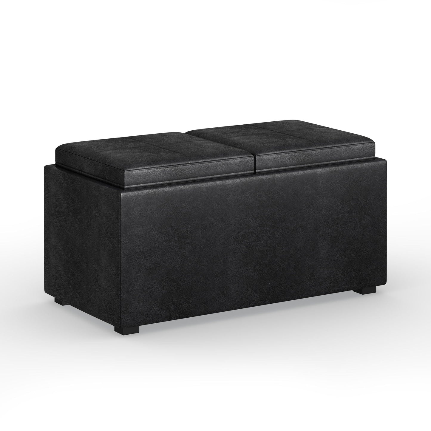 Avalon - 5 Piece Storage Ottoman - Distressed Black Simpli-Home