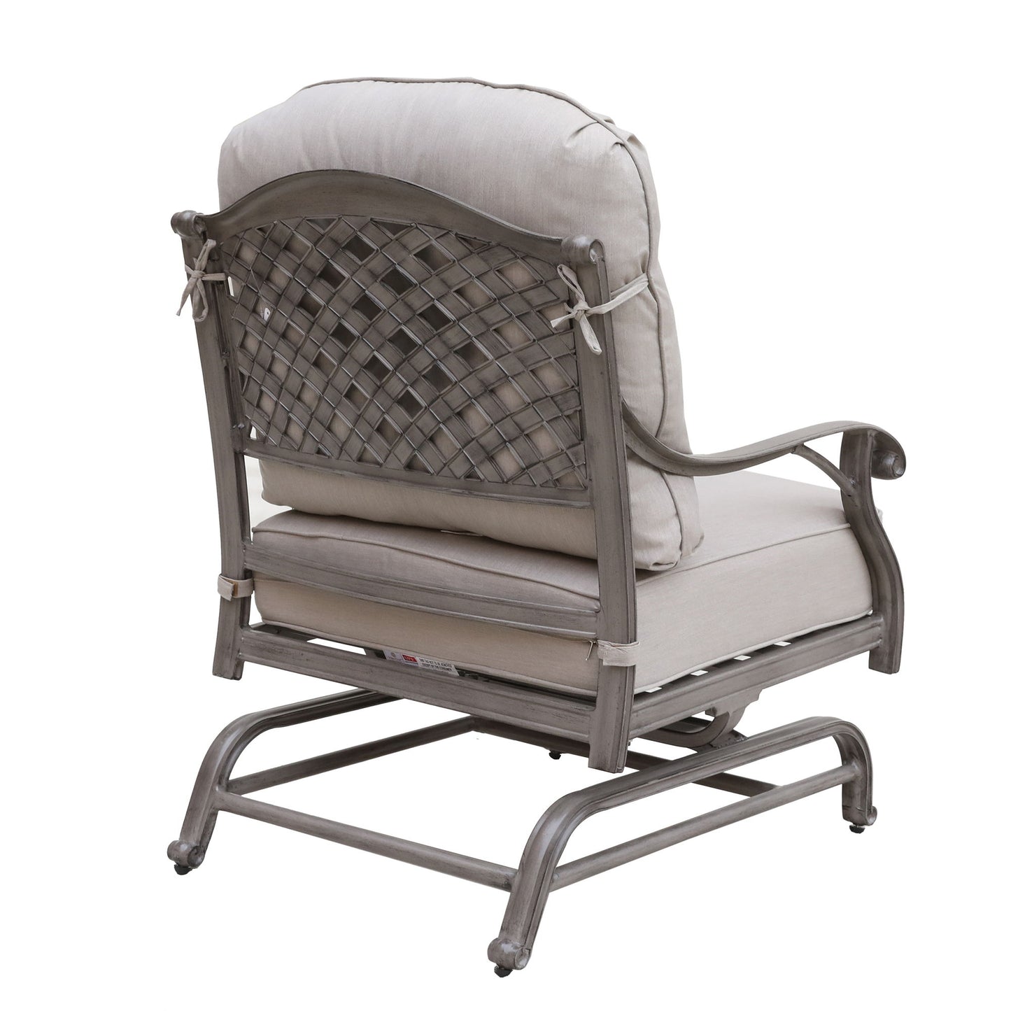 Cast Aluminum Club Motion Chair With Cushion (Set of 2) - Gray Home Essentials