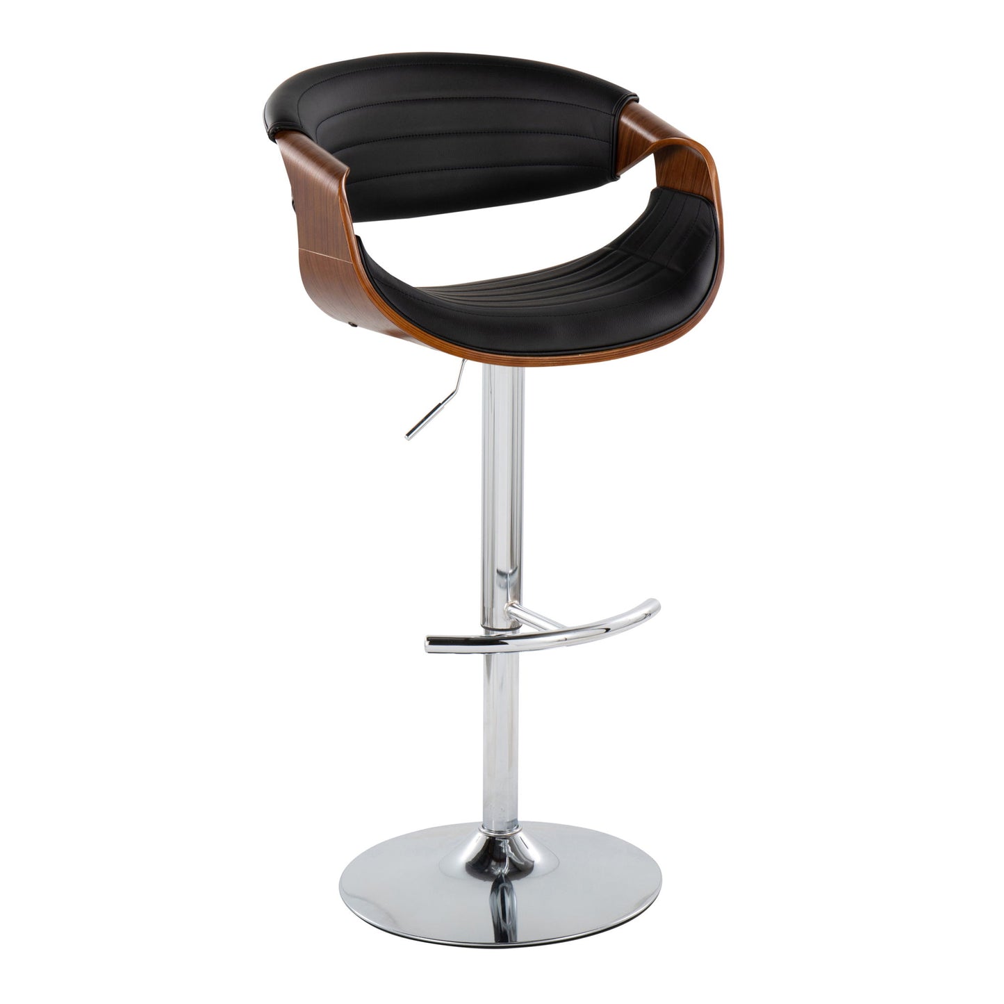 Symphony - Mid Century Modern Adjustable Barstool & Swivel With Rounded T Footrest (Set of 2) Lumi Source