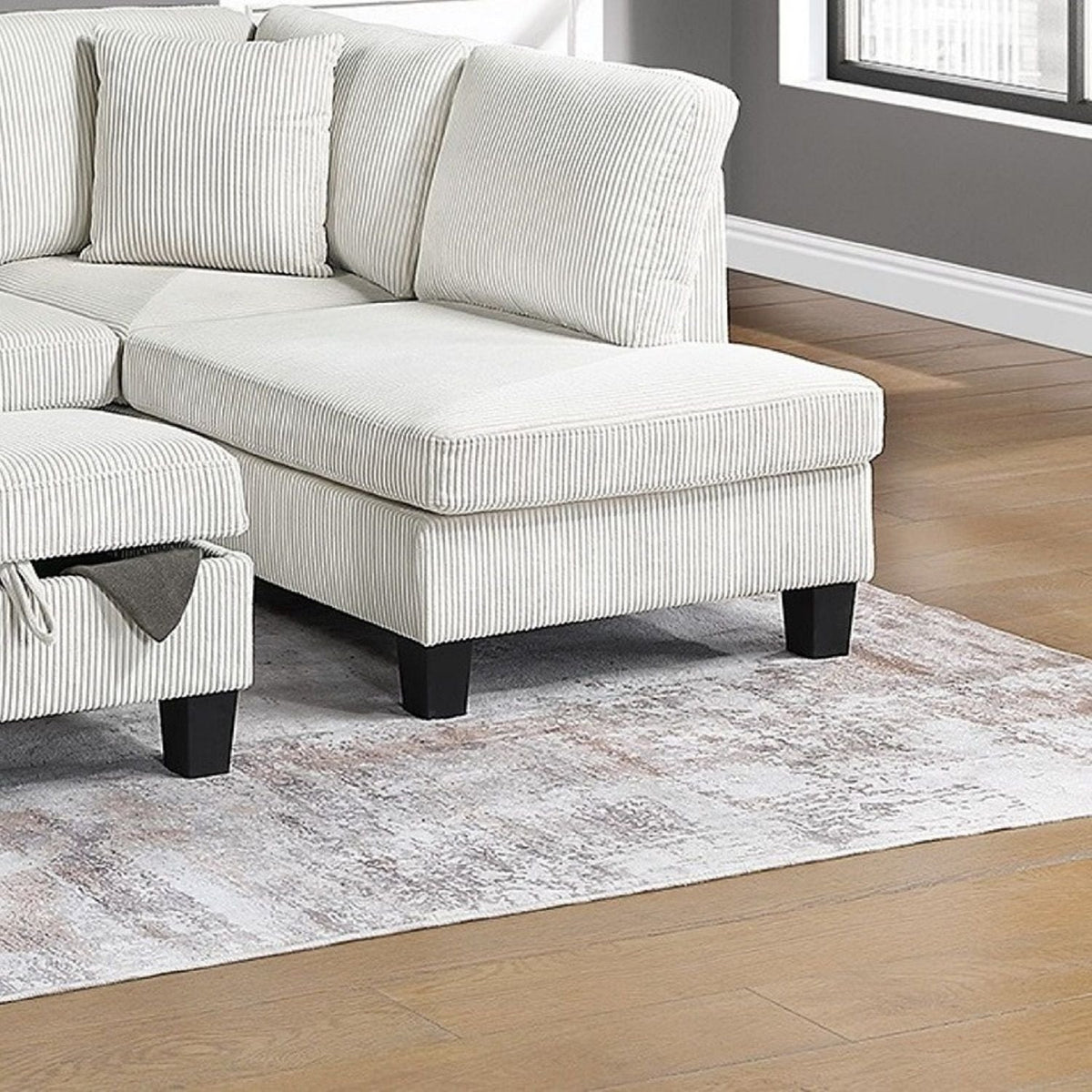 Sectional Sofa With Storage Ottoman And Pillows Home Essentials
