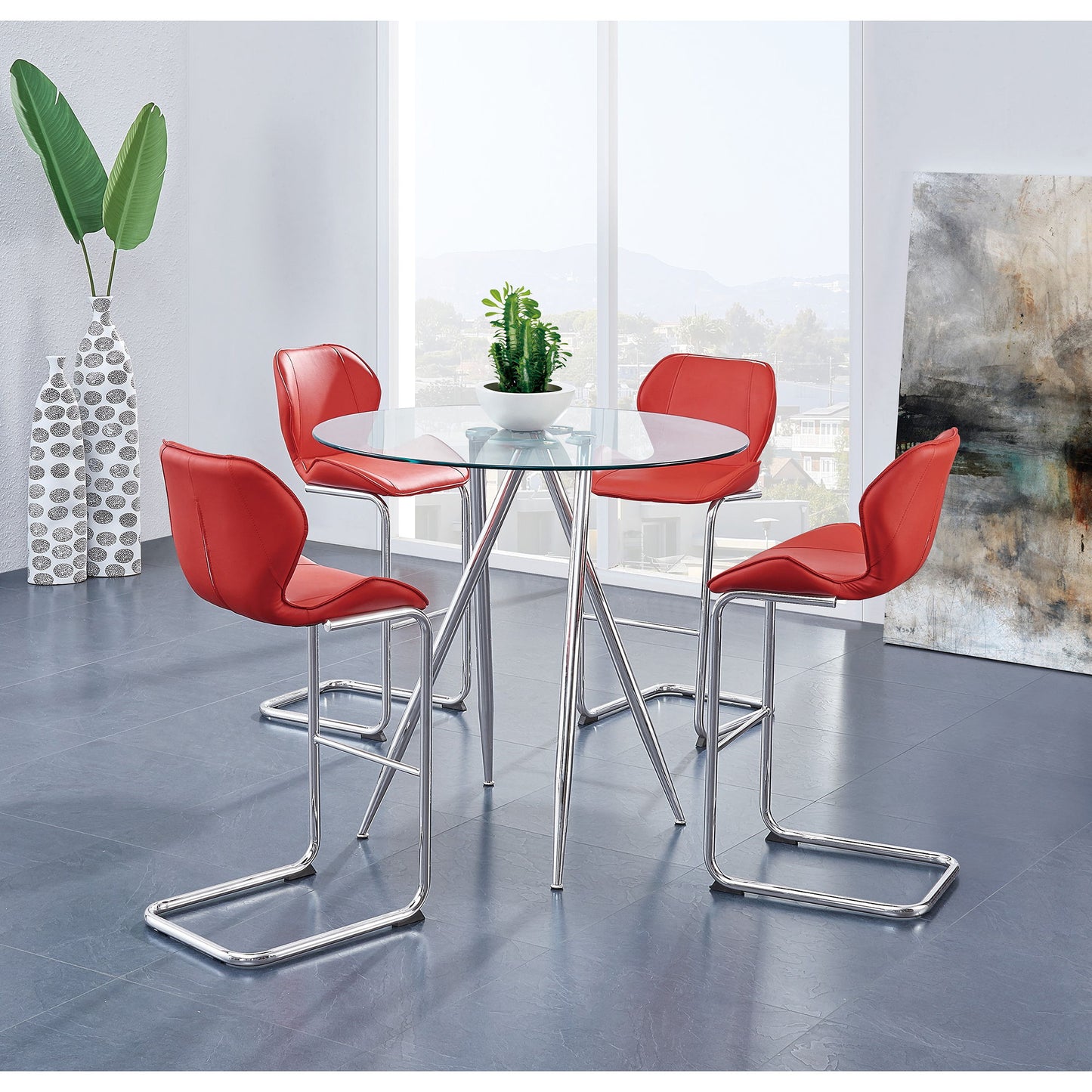 Charlotte - 4 Piece Bar Stool Set With Bucket Seats Global Furniture USA