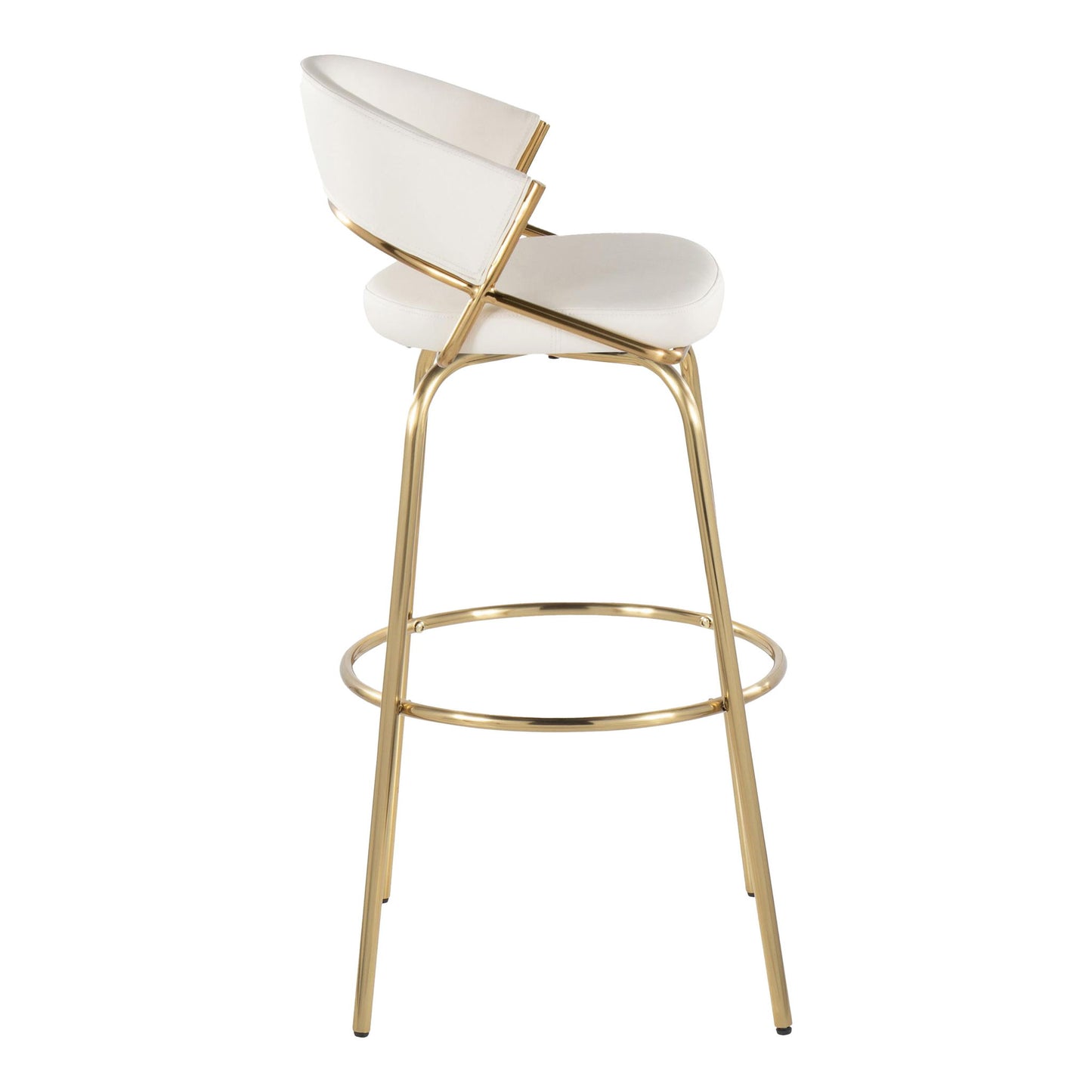 Jie - Fixed Height Contemporary Barstool With Swivel With Round Footrest (Set of 2) Lumi Source