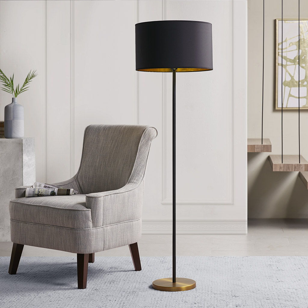 Hunts - Floor Lamp - Gold / Black INK+IVY
