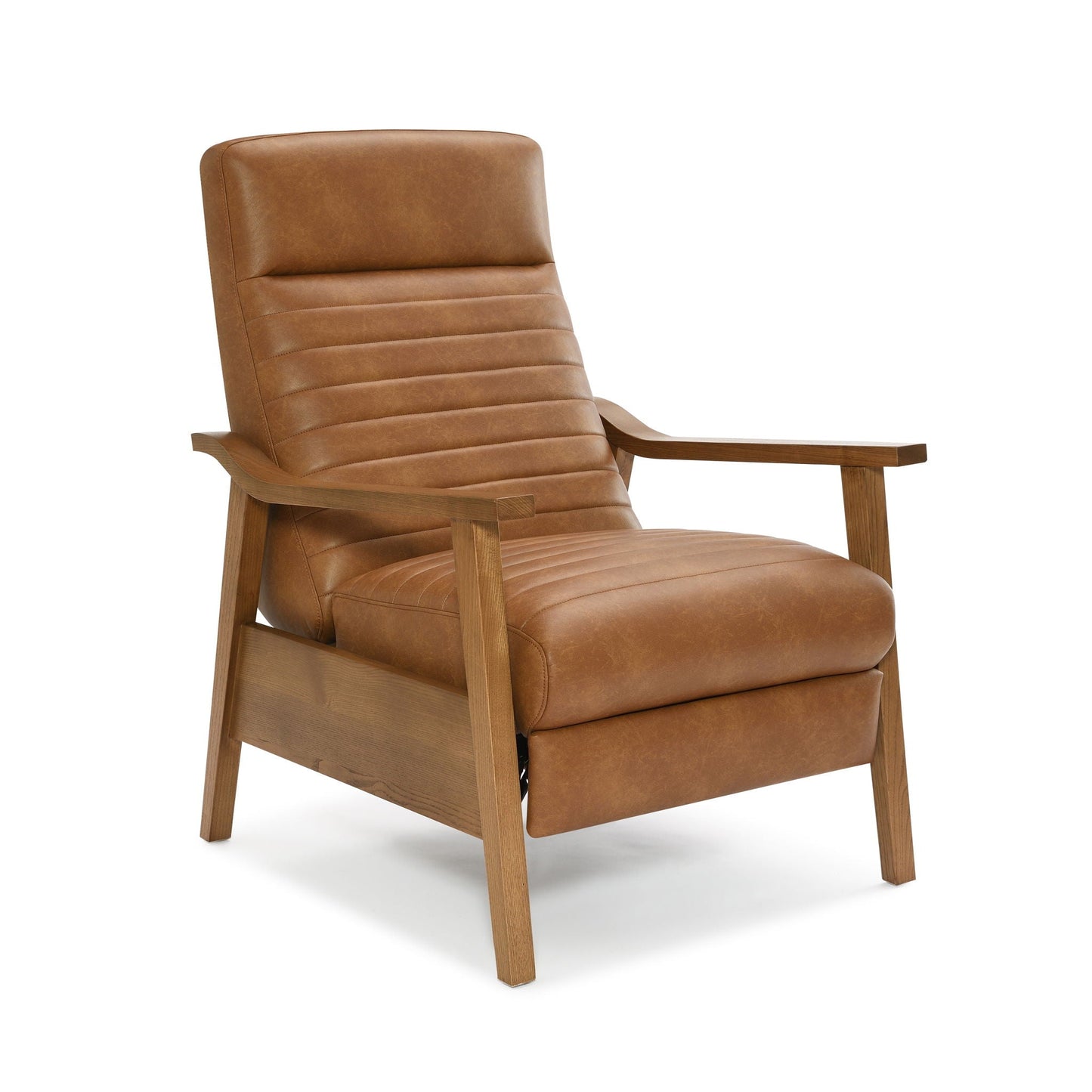 Asher - Modern Push Back Recliner With Wood Arms Home Essentials
