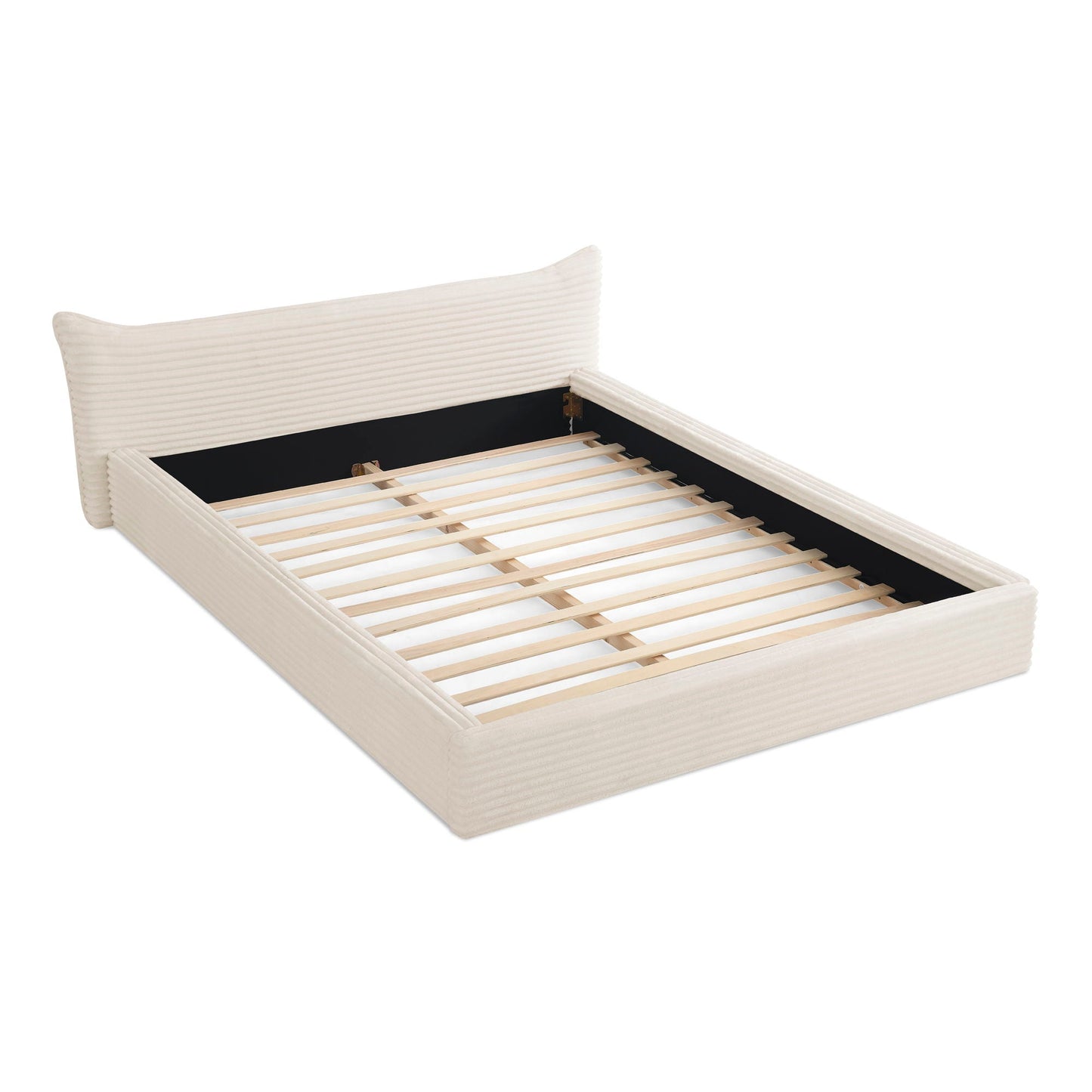 Modern Upholstered Bed Frame With Curved Headboard Home Essentials
