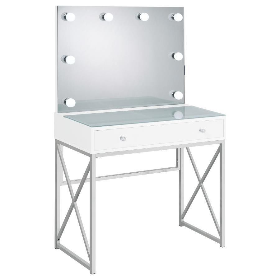 Eliza - Vanity Set With Lighting & Stool - White And Chrome Coaster Fine Furniture