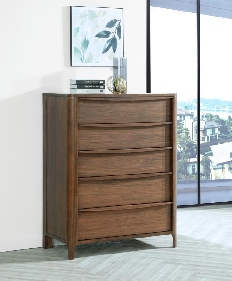 Maderia - 5-Drawer Chest Of Drawers - Walnut Coaster Fine Furniture