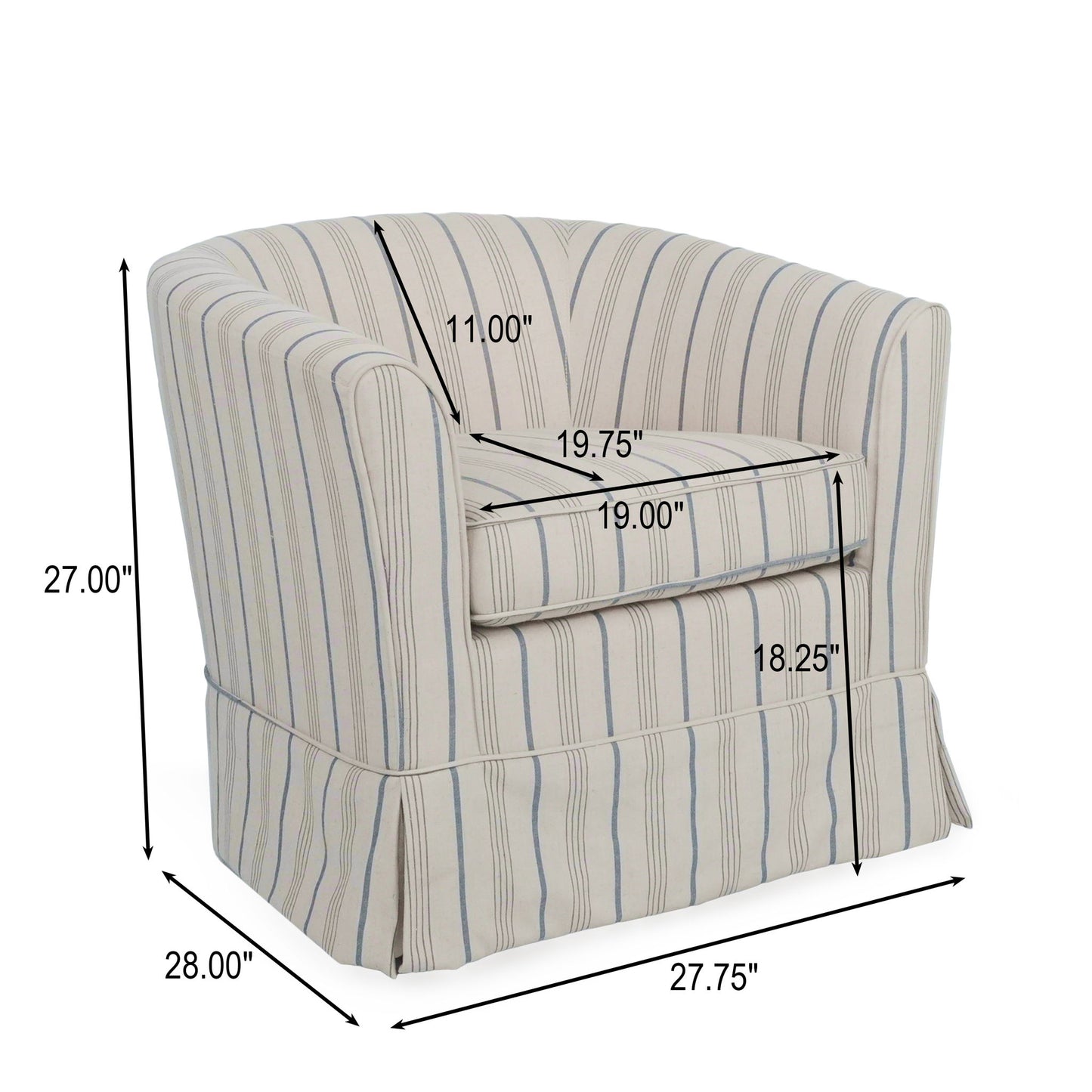 Zeniqua - Upholstered Swivel Chair With Loose Cover Noble House