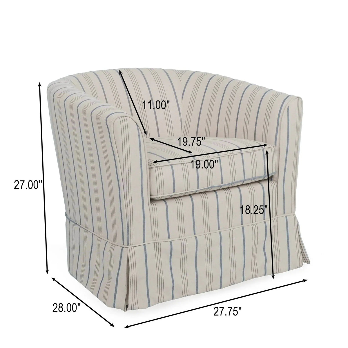 Zeniqua - Upholstered Swivel Chair With Loose Cover Noble House