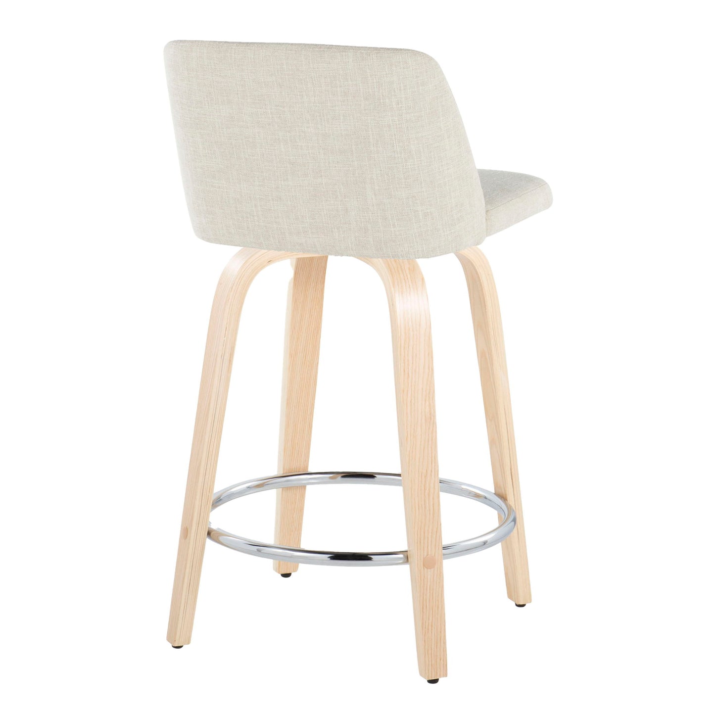 Toriano - Contemporary Fixed Height Counter Stool Swivel With Round Footrest (Set of 2) Lumi Source