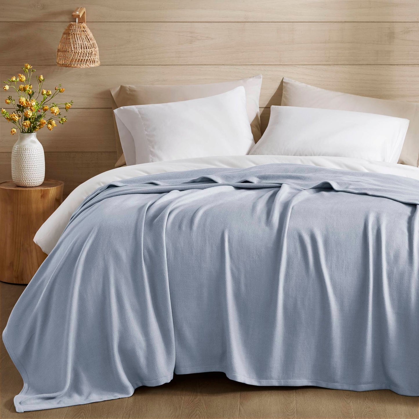 Bamboo Cotton - King Rayon From Blanket - Light Blue Madison Park