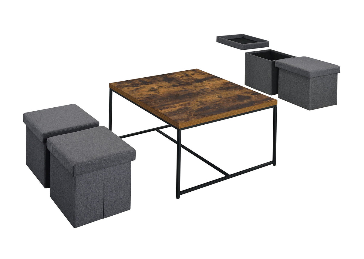 Caitlin - Wood Grain 5 Piece Coffee Table (Set of 5) Lilola Home