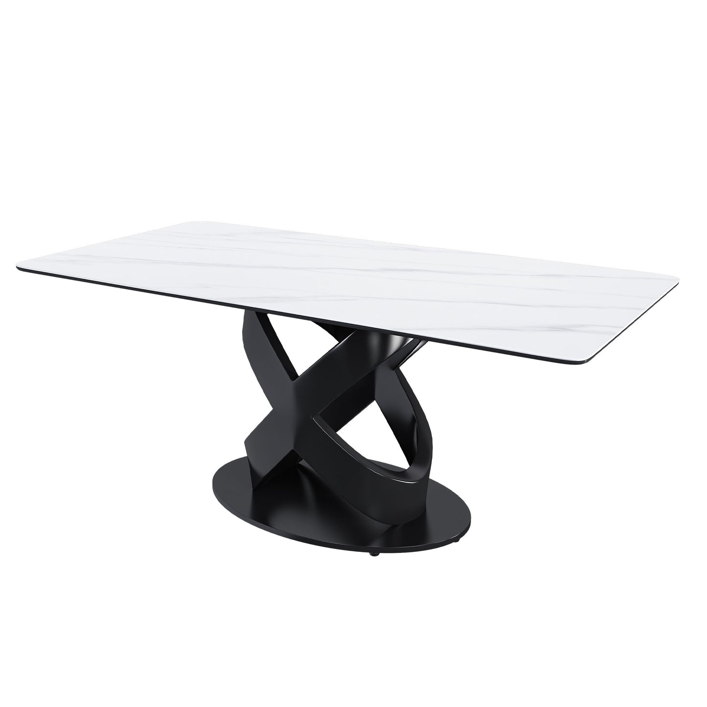 Rectangular Dining Table - Black / White Home Essentials
